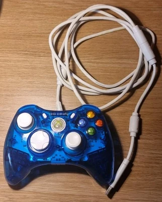 PDP Rock Candy (037-010) Blue Clear Wired Xbox 360 Controller Pad - Image 1 of 2
