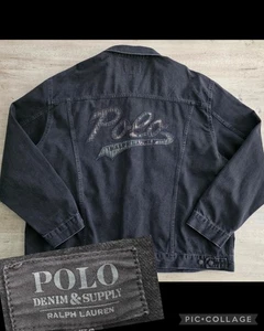 Polo Ralph Lauren Denim & Supply Camo Script Icon Trucker Denim Jacket Sz 4XLT - Picture 1 of 11