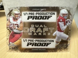 2024 Leaf Metal Jordan Travis Johnny Wilson Florida State Pre-Prod Proof 1/1 - Picture 1 of 2