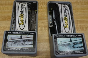 2-Lock Straps Keyless Locking Carabiners Tie-Down Strap LS46901, New/Unused Pair - Foto 1 di 4