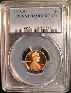 1978 S Proof Lincoln Cent PCGS PR68RD DCAM - Picture 1 of 3