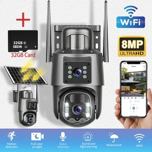 4k Solar Battery Powered Wireless WiFi Outdoor Tilt Home Security Camera System - Picture 1 of 14