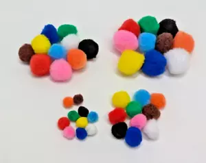 Bunte Pompons 10-25mm - Ideal für Basteln, Dekoration & DIY-Projekte Filzkugeln - Bild 1 von 10