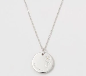 Diamonique Sterling Silver Chrysanthemum Birthflower Pendant Necklace 16" - Picture 1 of 1