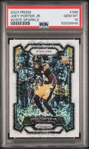 PSA 10 POP 5 2023 PRIZM JOEY PORTER JR RC WHITE SPARKLE PITTSBURGH STEELERS - Picture 1 of 2
