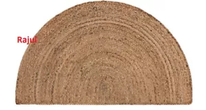 Jute Rug Handmade Door Mat Half Circle Jute Rug Floor Door Mat for Stairs Doors - Picture 1 of 45