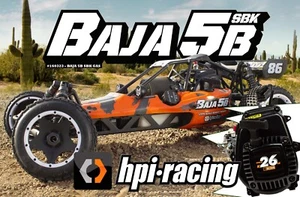 HPI Baja 5B SBK Bausatz, original 26ccm HPI-Motor Kupplung Auspuff 160323/Fuelie - Bild 1 von 1