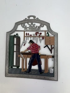 Vintage Estate Wilhem Schweizer Metal Christmas Tree Ornament The Carpenter. F - Imagen 1 de 10