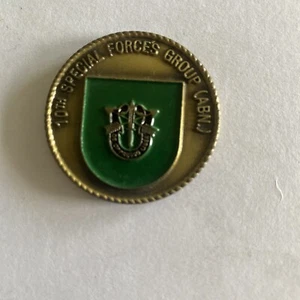 Moneda Desafío - Ejército de EE. UU. 10ª Fuerzas Especiales SFG - Redonda con Flash Verde - Imagen 1 de 2