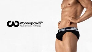 WJ Air 2.0 AussieBum Mens Briefs Underwear in Black/Navy - Picture 1 of 9