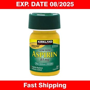 Kirkland Signature Low Dose Aspirin 81mg 365 Tablets EXP. 08/2025