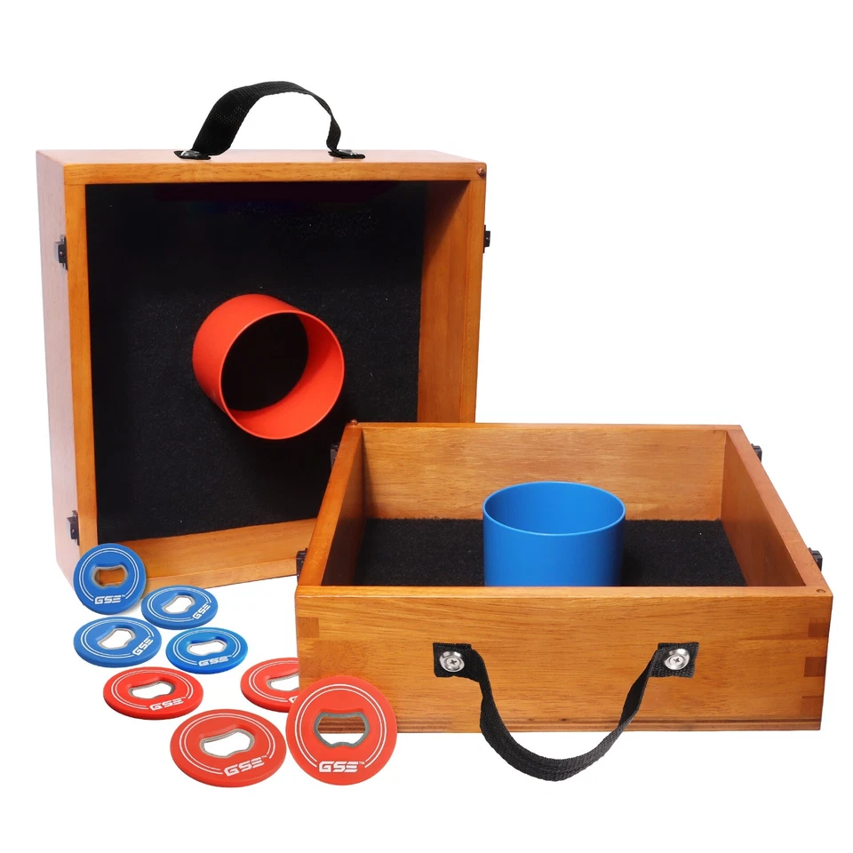 Premium Quality Outdoor Solid Wood Washer Toss Game Set for Backyard Lawn and