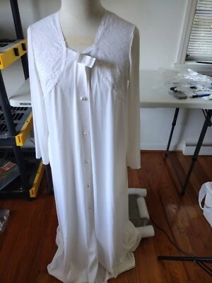 Camisola Shadowline tamanho pequeno sedoso nylon roupão de renda - Imagem 1 de 4