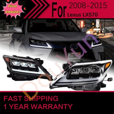 For Lexus LX570 2007-2015 LED Headlight DRL Sequential Signal LED Low/High Beam - Image 1 of 4