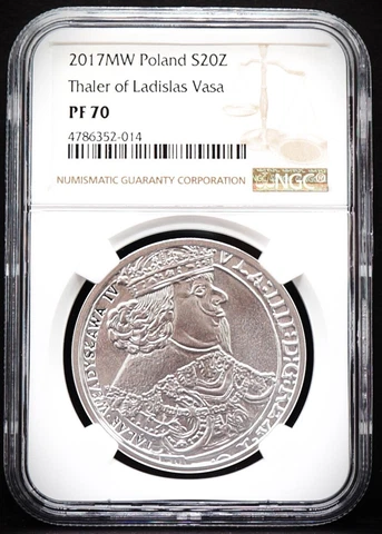 2017 20 zl HISTORY OF THE POLISH COIN Thaler of Ladislas Vasa Talar NGC PF70 Cover