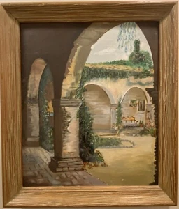 Louis Bettencourt frühe CA Öl auf Leinwand Tafel "Mission San Juan Capistrano" - Bild 1 von 12