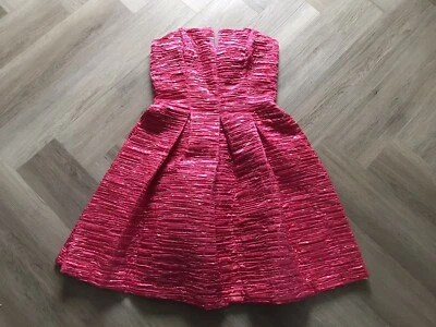 Mini Vestido De Colección Años 80 Rosa Acanalado Cóctel Expo Nite 12 Dorado Lunares Barbie Baile de graduación Foto 1 de 4