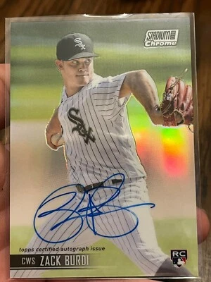ZACH BURDI 2021 STADIUM CLUB CHROME WHITE SOX AUTO ROOKIE AUTOGRAPH REFRACTOR RC - Image 1 of 2
