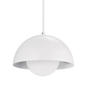 Globe Electric 60345 Amelia 1-Light Plug-in Pendant Lighting, Matte White, White - Picture 1 of 5