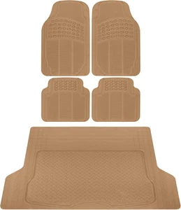 OF-554 Rubber Car Floor Mats, Universal Front & Rear Combo Set with Trunk Cargo - Picture 1 of 12