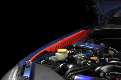 Perrin Wrinkle Red Aluminum Fender Shrouds for 2008-2014 Subaru WRX / STI - Pair - Изображение 1 из 4