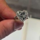 Lab Created 3.16ct Heart Shape Diamond Engagement Wedding 14k White Gold Over