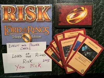 Risk LORD OF THE RINGS TRILOGY EDITION Event & Power Cards   YOU PICK  2003 - Image 1 of 2