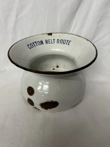 RARE Antique Cotton Belt Route Enamel Spittoon - Picture 1 of 14