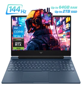 2024 HP Victus Gaming Laptop 15.6" 144Hz Intel i5 RTX 3050 Upto 64GB RAM 2TB SSD - Picture 1 of 9