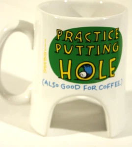 Golf Coffee Cup Practice Putting Hole Also Good for Coffee Shoebox White 5" - Picture 1 of 4