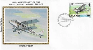 De Havilland D.H.84 Dragon Airmail Transport Isle Of Man Colorano Silk FDC 1984 - Picture 1 of 1
