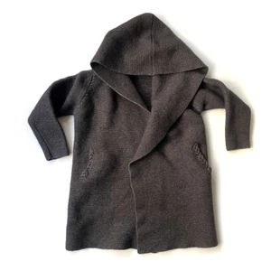 Irelands Eye Ireland Gray Wool/Cotton Girls M (12-14Y) Hooded Wrap Cardigan - Picture 1 of 20