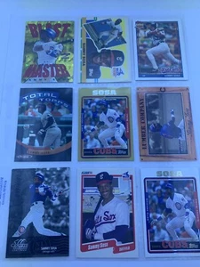 Sammy Sosa Chicago Cubs White Sox 9 Card Baseball Lot - Picture 1 of 2