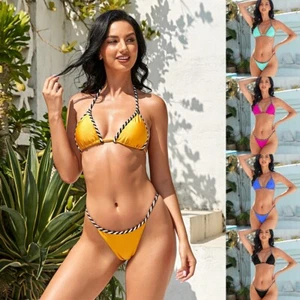 Sexy Bikini Set for Women Girls Micro Lace up Thong Swimwear Swimsuit Push Up - Picture 1 of 17