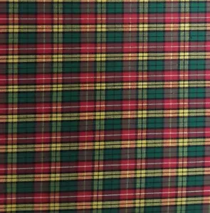 New BTYx45" 65% Poly 35% Cotton; Tartan Plaids; Red, Green, Yellow, White Plaid - Picture 1 of 2