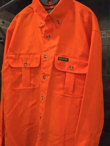 Remington Shirt Mens L Orange Utility High Visibility Hunting Shooting Safety - Picture 1 of 18