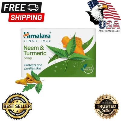 Himalaya Neem & Kurkuma Seife 125g Natürliche Hautpflege Kostenloser Versand - Bild 1 von 4