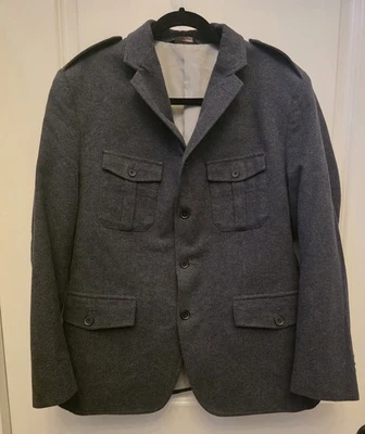 Banana Republic Jacket Mens 42 S Dark Gey Cotton Pocket Buttons Blazer Coat - Image 1 of 4