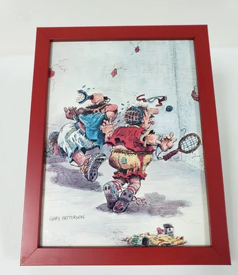 De colección INTERFERENCIA Raqueta Pelota Tenis Pelota encurtida Gary Patterson Años 80 Enmarcada Foto 1 de 4