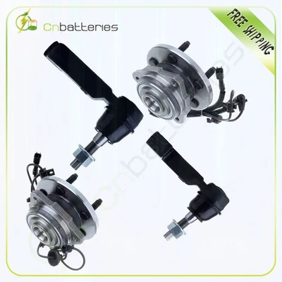 Front Set of (4) Hub Bearings & Outer Tie Rod Ends fits 2002-2005 Jeep Liberty - Image 1 of 4