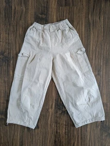 Size 12 CXM Studio Khaki Beige Baggy Cargo Pants Girl Teen Cool - Picture 1 of 6