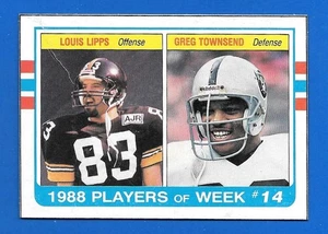 1989 TOPPS N LOUIS LIPPS GREG TOWNSEND PLAYERS OF WEEK #14 BOX BOTTOM HAND CUT - Foto 1 di 2