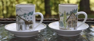 Suisse Langenthal Schweiz Stadtbild Espresso Demitasse Tassen & Untertassen 2 Sets - Bild 1 von 12