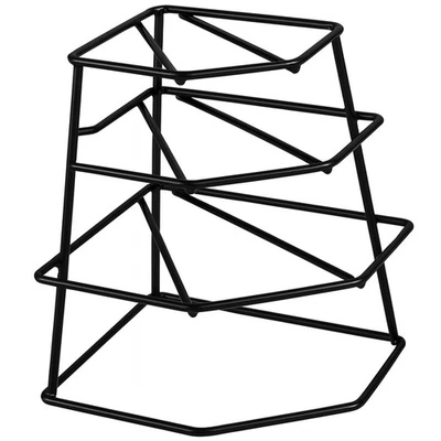 4 Tier Kitchen Corner Plate Rack Frying Pan Shelf Insert Organiser Rack Black - Image 1 of 4