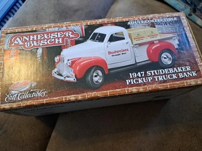 Camioneta pickup Budweiser Bank vintage Ertl 1947 Studerbaker con cajas Foto 1 de 4