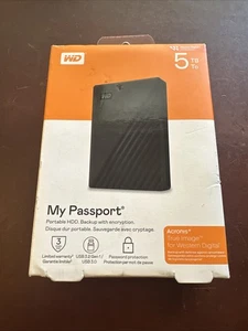 New WD Western Digital My Passport 5TB Portable External HDD Hard Drive - SEALED - Photo 1/3