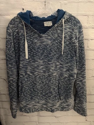 Sudadera con capucha Hang 10 azul/blanco tejido abigarrado algodón/poliéster para mujer talla XL Foto 1 de 4