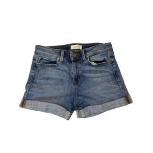 Level 99 Women's Blue Cuffed-Hem Jean Shorts Size 27 - Picture 1 of 9