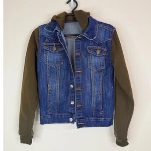 Daniel Jean Jacket Boys XXL Removable Hood Long Sleeve Denim Blue - Picture 1 of 9