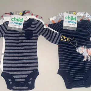 (2) Body Bambino Mio di Carter's Bambino Ragazzo Confezione da 3 Giraffa Tigre - Foto 1 di 4